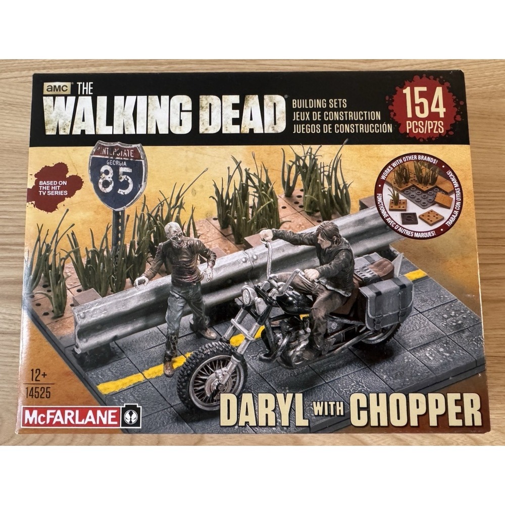 McFarlane The Walking Dead Daryl Dixon With Chopper Building Set 14525 New Seale
